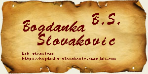 Bogdanka Slovaković vizit kartica